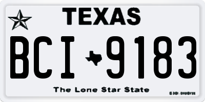 TX license plate BCI9183