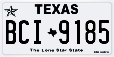 TX license plate BCI9185