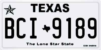 TX license plate BCI9189