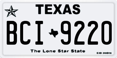 TX license plate BCI9220