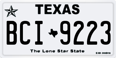 TX license plate BCI9223
