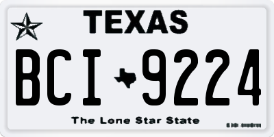 TX license plate BCI9224