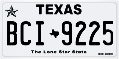 TX license plate BCI9225