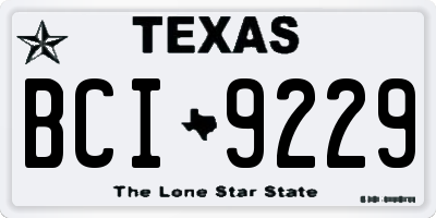 TX license plate BCI9229