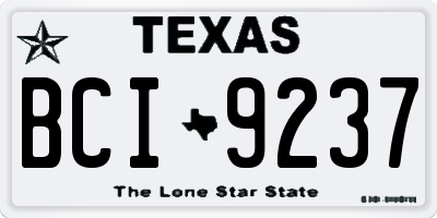 TX license plate BCI9237