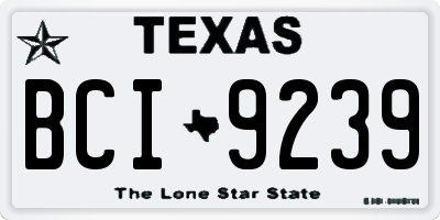 TX license plate BCI9239