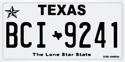 TX license plate BCI9241