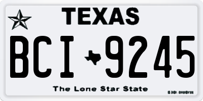 TX license plate BCI9245