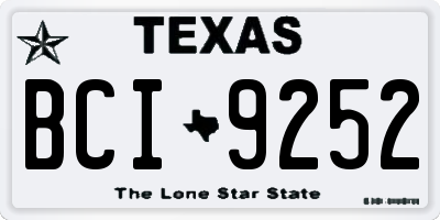 TX license plate BCI9252