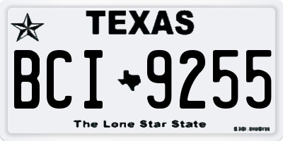 TX license plate BCI9255