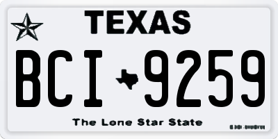 TX license plate BCI9259