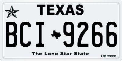 TX license plate BCI9266