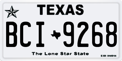 TX license plate BCI9268