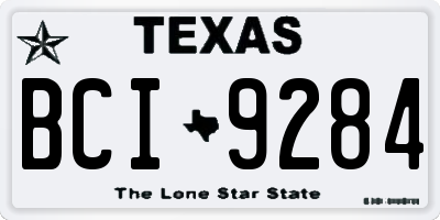 TX license plate BCI9284