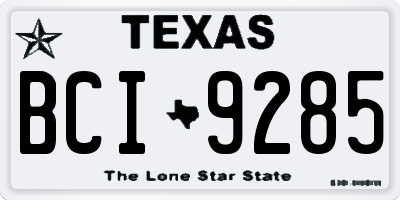 TX license plate BCI9285