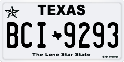 TX license plate BCI9293
