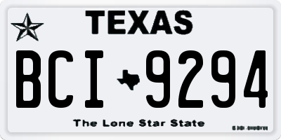 TX license plate BCI9294