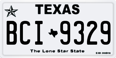 TX license plate BCI9329