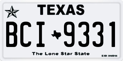 TX license plate BCI9331