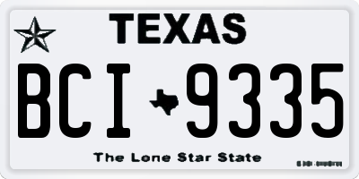 TX license plate BCI9335