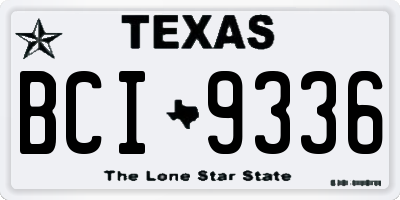 TX license plate BCI9336