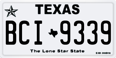 TX license plate BCI9339