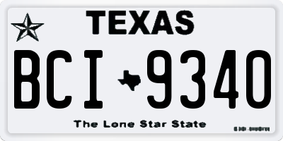 TX license plate BCI9340