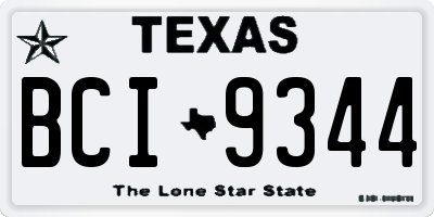 TX license plate BCI9344