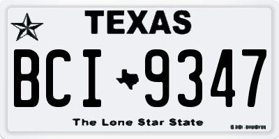 TX license plate BCI9347