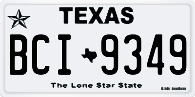 TX license plate BCI9349