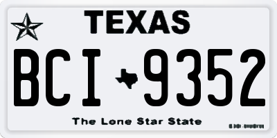 TX license plate BCI9352