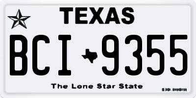 TX license plate BCI9355