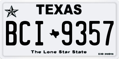 TX license plate BCI9357