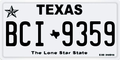 TX license plate BCI9359