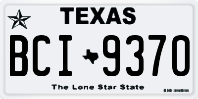 TX license plate BCI9370