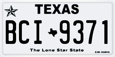 TX license plate BCI9371