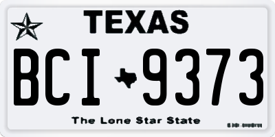 TX license plate BCI9373