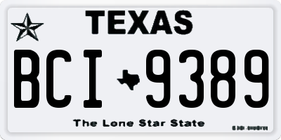 TX license plate BCI9389