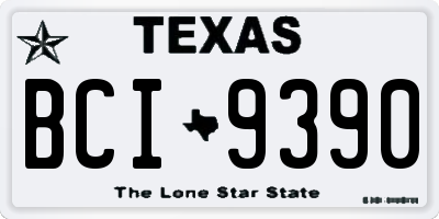 TX license plate BCI9390