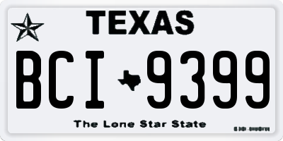 TX license plate BCI9399