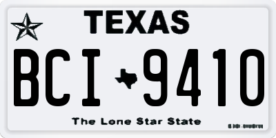 TX license plate BCI9410