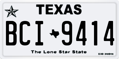 TX license plate BCI9414