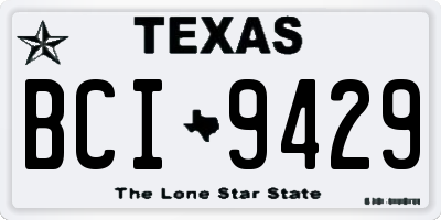 TX license plate BCI9429