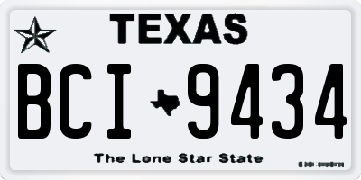 TX license plate BCI9434
