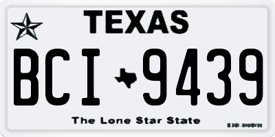 TX license plate BCI9439