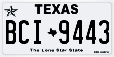 TX license plate BCI9443