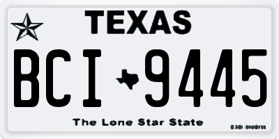 TX license plate BCI9445