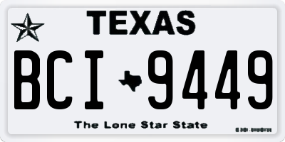 TX license plate BCI9449