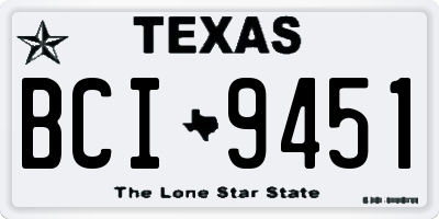 TX license plate BCI9451