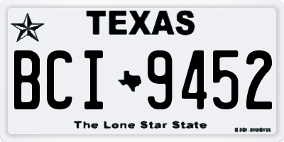 TX license plate BCI9452